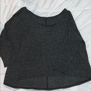 Charcoal grey sheer 3/4 top